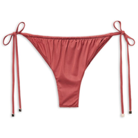 Calcinha De Biquíni Brasileira Com Amarração Shiny Satin - Laranja