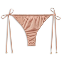 Calcinha De Biquíni Brasileira Com Amarração Shiny Satin - Rosa