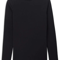 Blusa De Manga Comprida Com Decote Canoa Em Algodão Ultralight - Preto