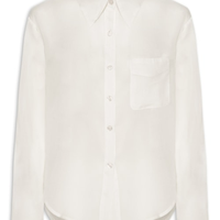 Camisa Feminina Básica Com Bolso - Branco