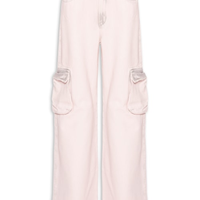 Calça Feminina Jeans Boot 70S Cargo Cinto - Rosa
