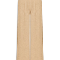 Calça Feminina Pantalona Texturizada - Bege
