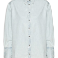 Camisa Feminina Jeans Over - Azul