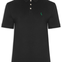 Polo Masculina Manga Curta Regular Essence - Preto
