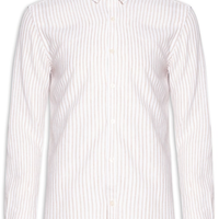 Camisa Masculina Manga Longa Linho Listra Atalaia - Bege