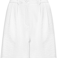 Short Feminino Alfaiataria De Pregas - Branco
