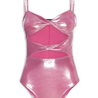 Body Cut Out Carnaval Metalizado - Rosa