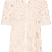 Camisa Masculina Em Tricot - Bege