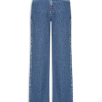 Calça Feminina Reta Jeans -Azul