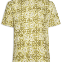 Camisa Masculina Manga Curta Garden Tile - Amarelo