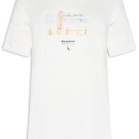 Camiseta Masculina Manga Curta Deu Praia - Branco