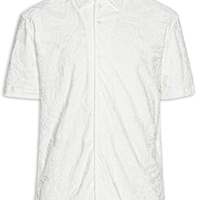 Camisa Masculina Casual Nature Jacquard - Branco