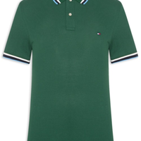 Polo Masculina Slim Fit Com Friso - Verde