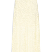 Saia Midi Em Renda - Amarelo