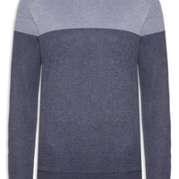 Suéter Masculino Gola Redonda 2 Cores - Azul