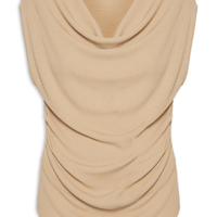 Blusa Feminina Decote Degagê Em Tricot - Bege