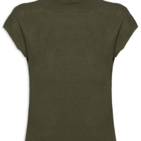 Blusa Feminina Manga Japonesa Em Tricot - Verde