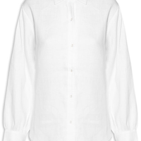 Camisa Feminina Mangas Linho - Branco