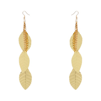 Brinco Feminino Carnaval Folhas - Dourado