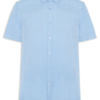 Camisa Masculina Manga Curta Viscose - Azul