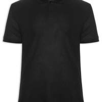 Polo Masculina Texturizada Algodão - Preto