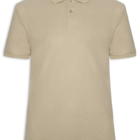 Polo Masculina Texturizada Algodão - Bege