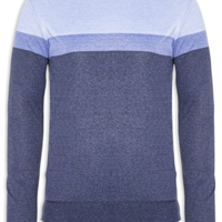 Suéter Masculino Gola Redonda Listra - Azul