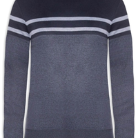 Suéter Masculino Gola Redonda Listra - Azul
