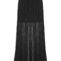 Saia Midi Feminina Em Renda - Preto