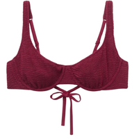Parte De Cima De Biquíni Balconette Crinkle Waves - Vermelho