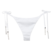 Calcinha De Biquíni Brasileira Silver Sparkle - Branco