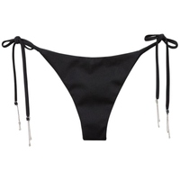 Calcinha De Biquíni Brasileira Crystal Drops - Preto