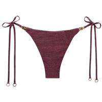 Calcinha De Biquíni Brasileira Com Amarração Golden Glow - Roxo