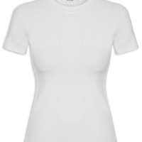 Camiseta Feminina Básica Manga Curta - Branco