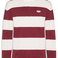 Polo Masculina Hudson Boxy Manga Longa Rubgby - Vermelho