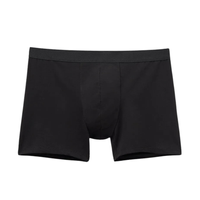Cueca Boxer Em Algodão Supima Com Elástico Visível - Preto