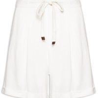 Short Feminino Amarração com Linho Branco