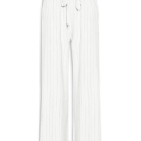 Calça Feminina Pantalona Risca De Giz Com Linho - Branco