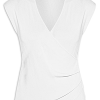 Blusa Feminina Transpassada Em Tricot - Branco