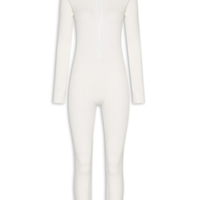 Macacão Feminino Justo Ao Corpo Em Tricot - Off White