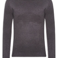 Tricot Masculino Gola Alta Básico - Cinza
