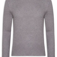 Tricot Masculino Gola Redonda Viscose - Cinza