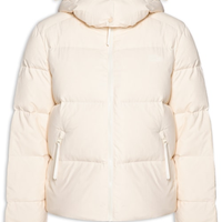Jaqueta Feminina Puffer Com Capuz - Bege