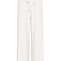 Calça Feminina Pantalona Risca De Giz Com Linho - Bege