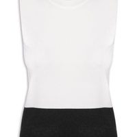Regata Feminina Bicolor Em Tricot - Off White