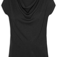 Blusa Feminina Decote Degagê Em Tricot - Preto