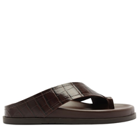 Sandália Papete Eco Croco Glint - Marrom