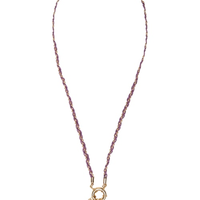 Colar Feminino Curto Dente Resina - Roxo
