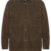 Camisa Feminina Sarja Basic Veludo - Marrom