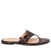 Sandália Feminina Rasteira Croco - Marrom